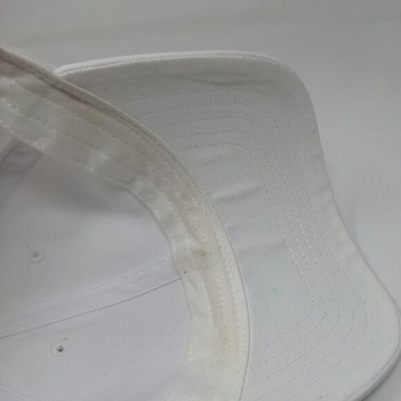Unbranded Slideback Hat White OSFM Adjustable Solid 6 Panel Blank - Picture 7 of 8